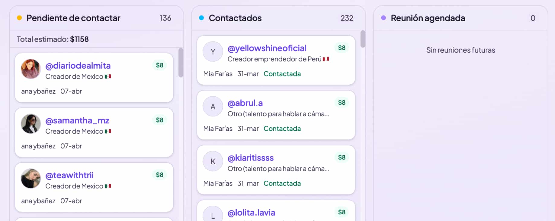 Pipeline de creadores